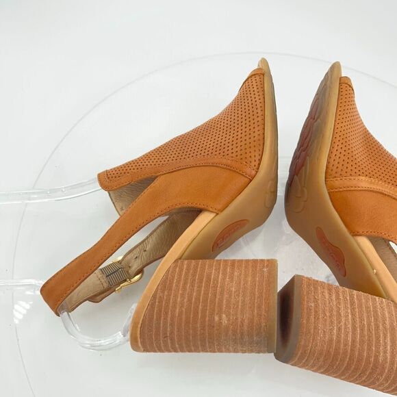 Born Women Sutra Sandal Women 9 Brown Perforated Heels Leather Open Toe - Picture 8 of 13